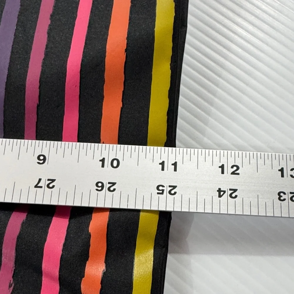 77. Little Marcel Black Tote with Colorful Stripes
